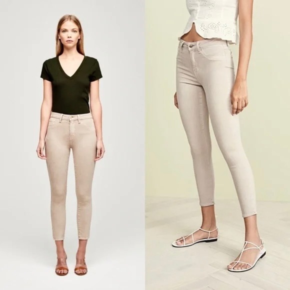 NEW L’AGENCE High Waist Skinny Jeans Ankle Crop Stretch Twill Cigarette Pants 29 - Picture 1 of 14